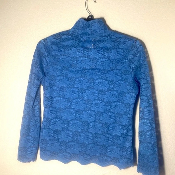 Sharon Young Floral Lace Cover Turtle Neck Top Size Small - Picture 4 of 6
